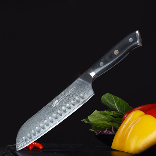 Damascus 7 Inch Santoku Knife Western Style Chef  Knife - KingCutlery