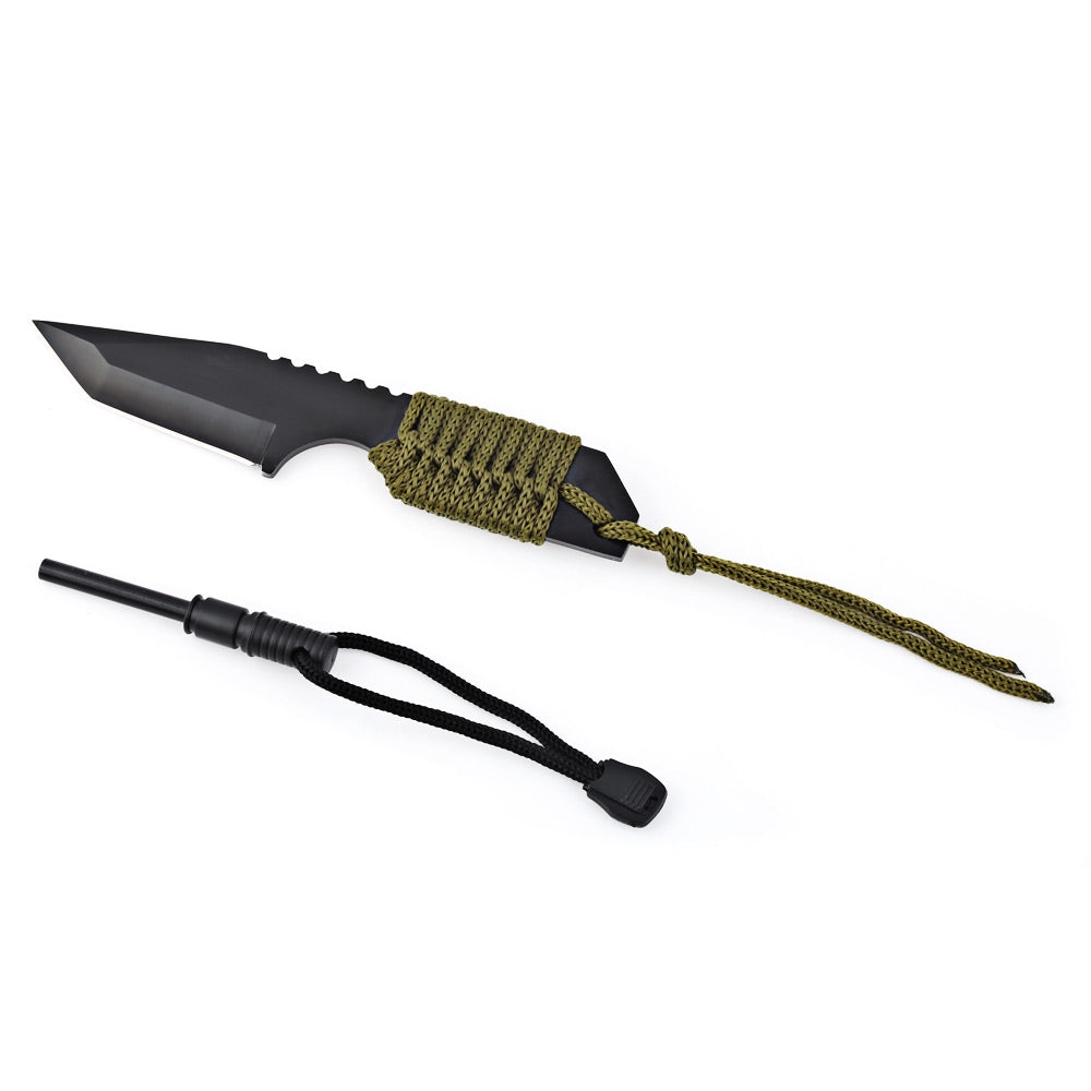 Survivor Camping Tanto Knife with Fire Starter - KingCutlery