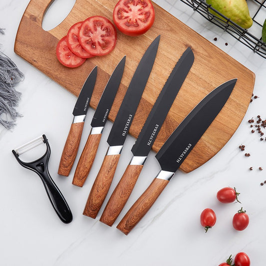 Black Stainless Steel Six-Piece Set - KingCutlery