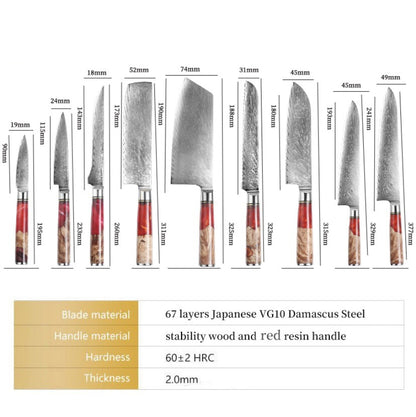 1-10 Piece Hand Forged Damascus Kitchen Set - KingCutlery
