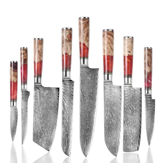 1-10 Piece Hand Forged Damascus Kitchen Set - KingCutlery