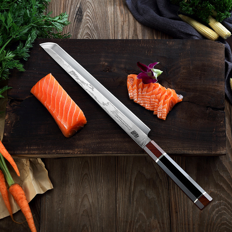 Forged Damascus Western Style Kitchen Sushi Knife - KingCutlery