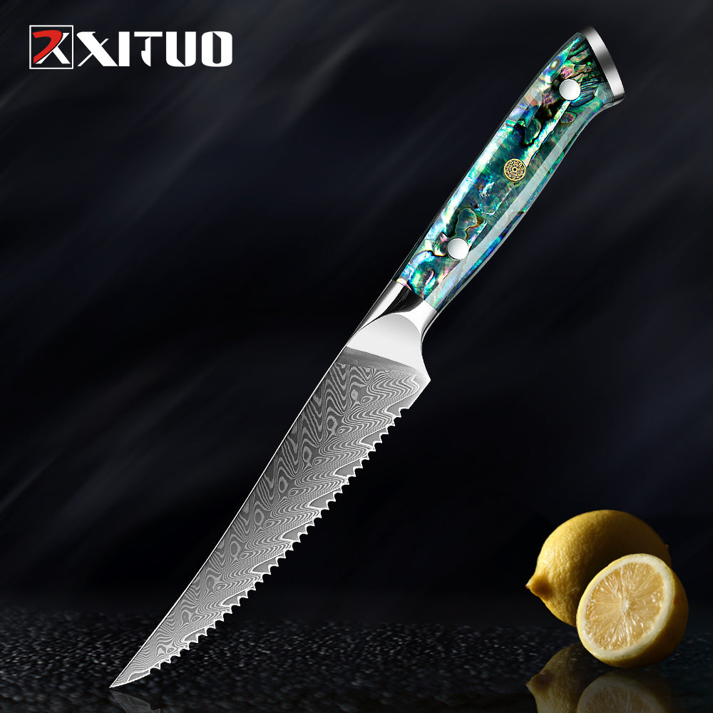 Damascus Steel Japanese Santoku Knives - KingCutlery