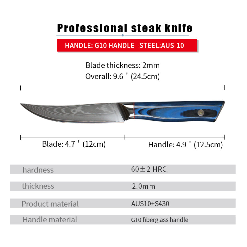 High Quality Damascus Steel Steak Knife Set - KingCutlery