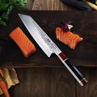 Forged Damascus Western Style Kitchen Sushi Knife - KingCutlery