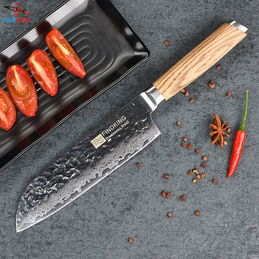 Japanese Wooden Damascus Kitchen Knife 7 Inch - KingCutlery