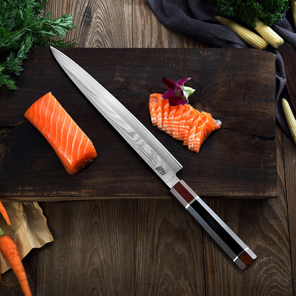 Forged Damascus Western Style Kitchen Sushi Knife - KingCutlery