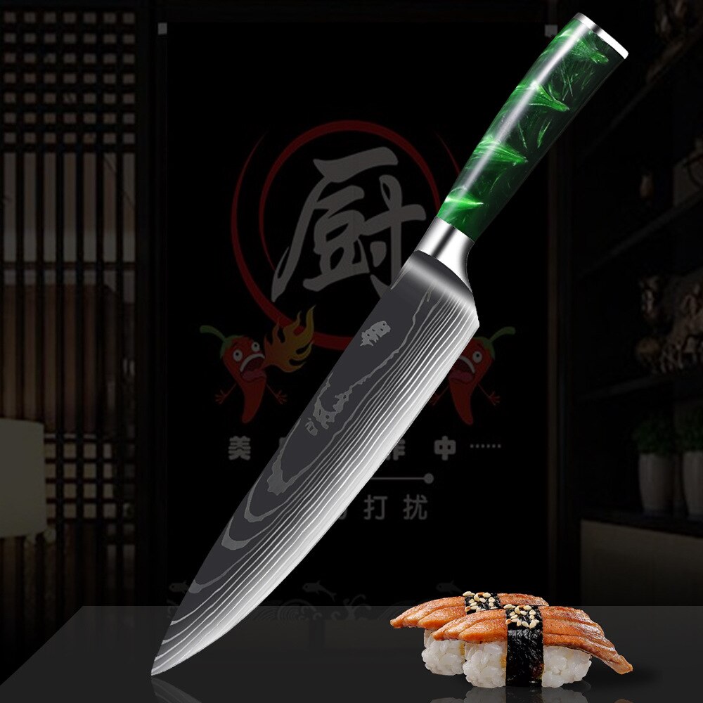 1-10 Pcs Chef Knife Set Japanese Santoku - KingCutlery