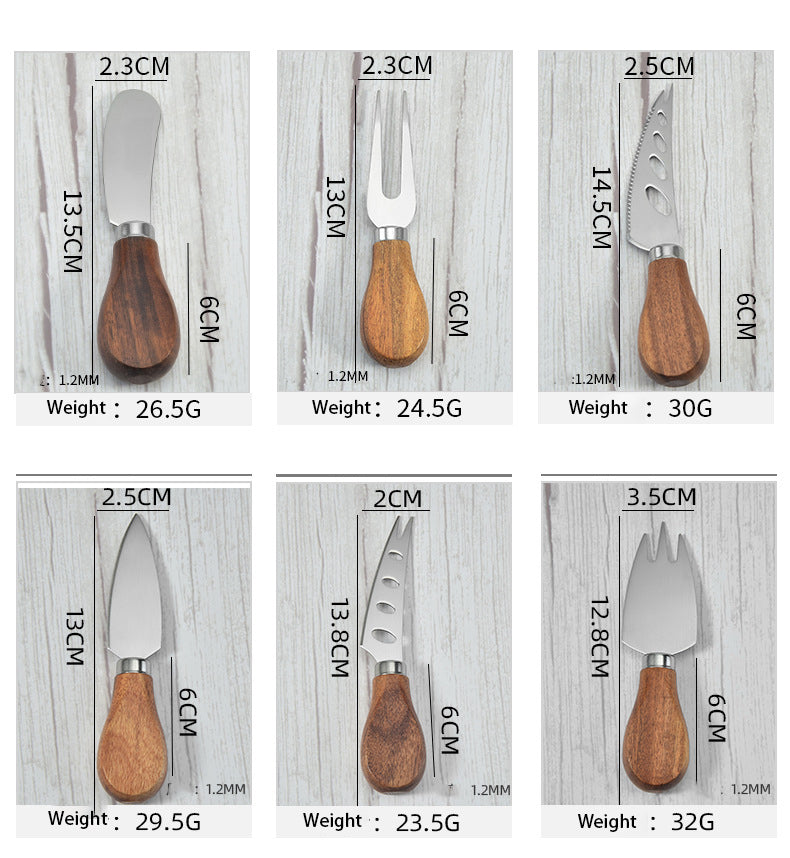 Stainless Steel Cheese Knife 6 Piece Cheese Knife Set - KingCutlery