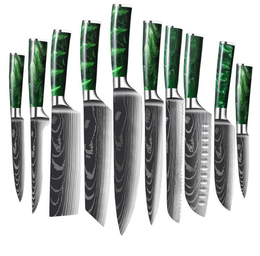 1-10 Pcs Chef Knife Set Japanese Santoku - KingCutlery